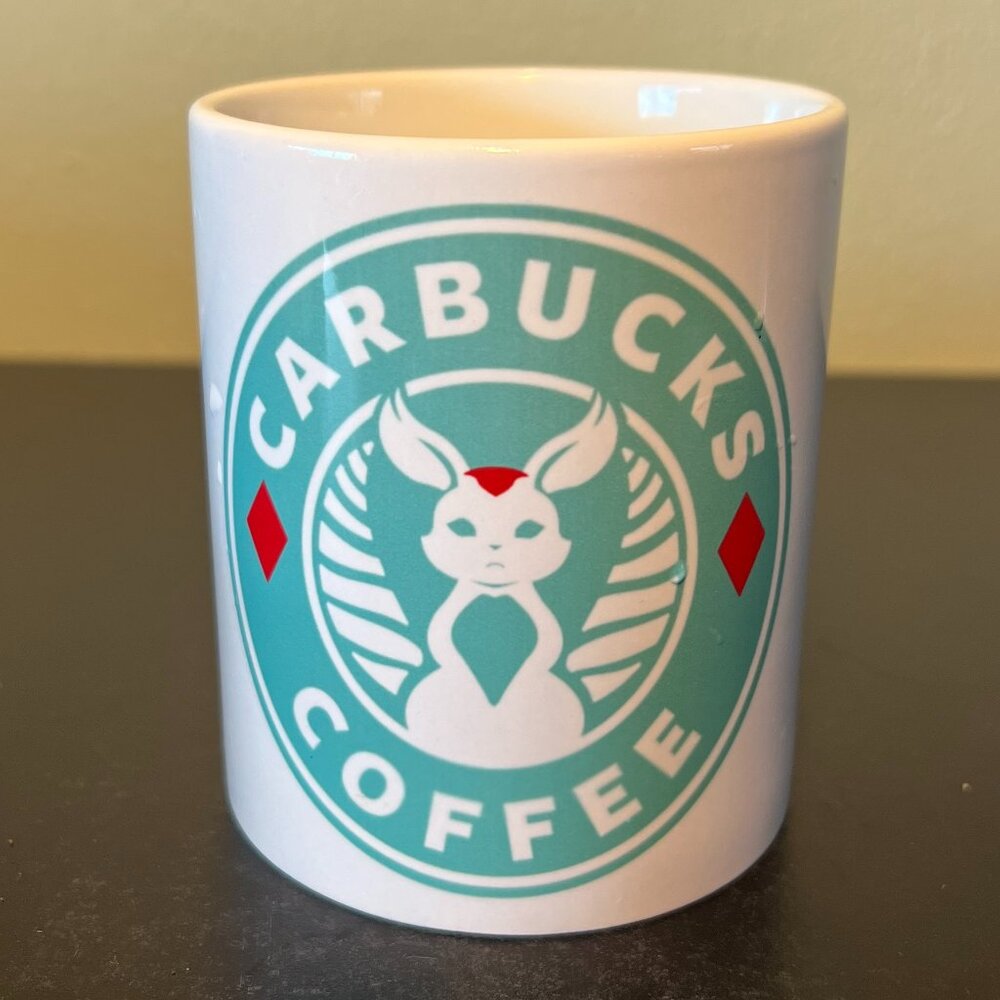CARBUCKS COFFEE Logo Ceramic Mug Cup STARBUCKS Mermaid Logo Parody